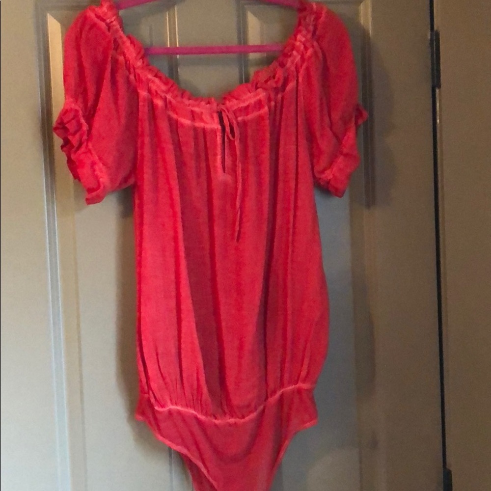 Free people red off the shoulder